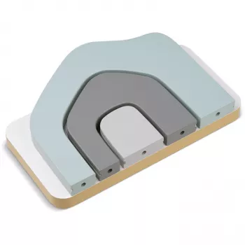 TONIES Mini Estante - Casa 11003995 (rosa) - Estante de MDF em forma de casa rosa com 2 prateleiras, 3 compartimentos, para quarto de criança, quarto de bebé, certificado EN 71
