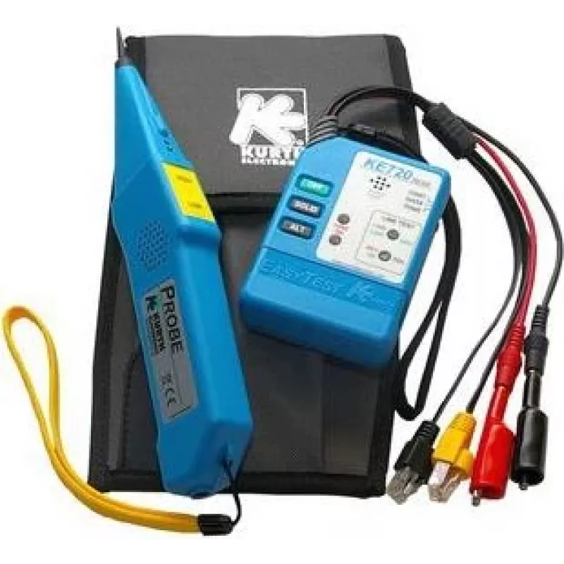 Kurth Electronic KE 701 Testador de cabos de rede com gerador de tom, RJ45/RJ11/Coax, proteção 240V