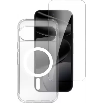 Conjunto de proteção premium 360° 4smarts para Google Pixel 11 / 11 Pro – protetor de ecrã em vidro temperado e capa TPU transparente