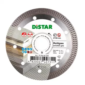 Disco de corte diamantado DISTAR MULTIGRES 125 x 1,4 x 10 x 22,23 mm