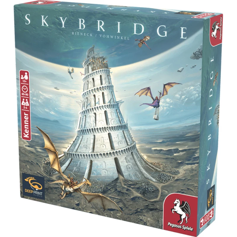 PEGASUS Deep Print Games: Skybridge - Jogo de estratégia para 2-4 jogadores, a partir dos 10 anos, 60-90 minutos, mecânicas de construção de cidades e redes, multilingue (EN/DE)