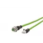 Cabo Ethernet industrial METZ CONNECT 142M2X25100 - 10 m Cat 6a S/FTP, ficha M12 codificada X para ficha RJ45, sem halogéneos verde