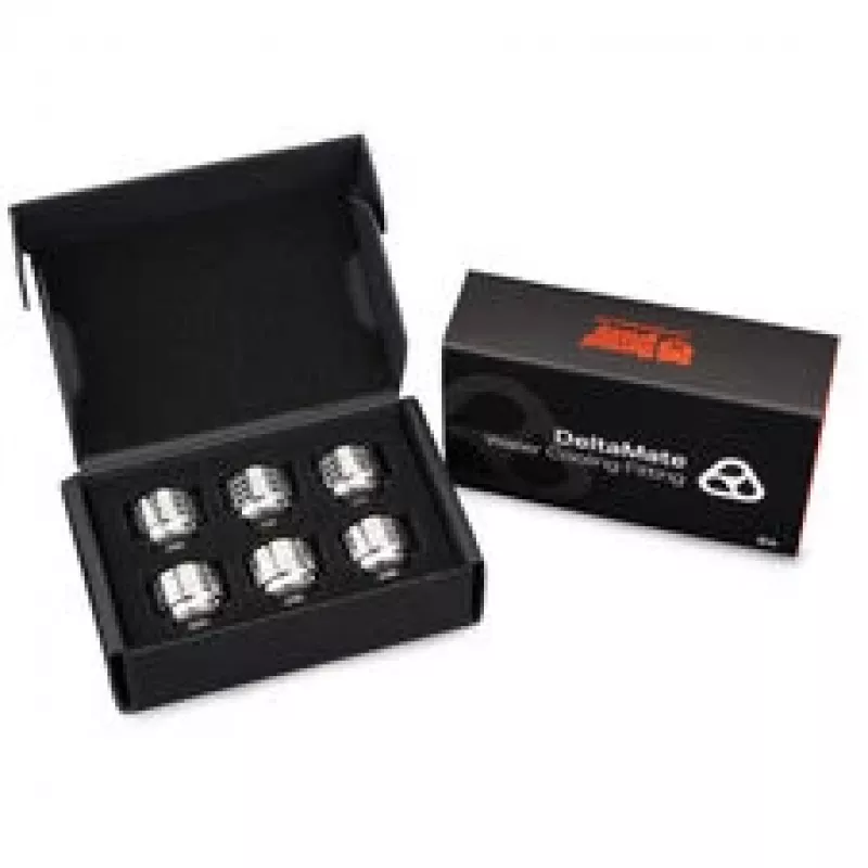 União de mangueira Thermal Grizzly DeltaMate, latão - níquel brilhante, HT16, pack de 6