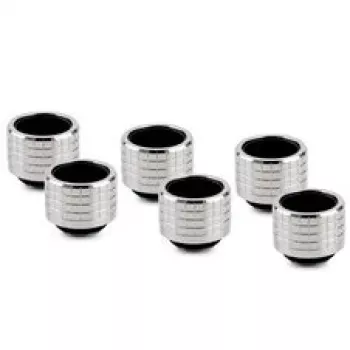 União de mangueira Thermal Grizzly DeltaMate, latão - níquel brilhante, HT16, pack de 6