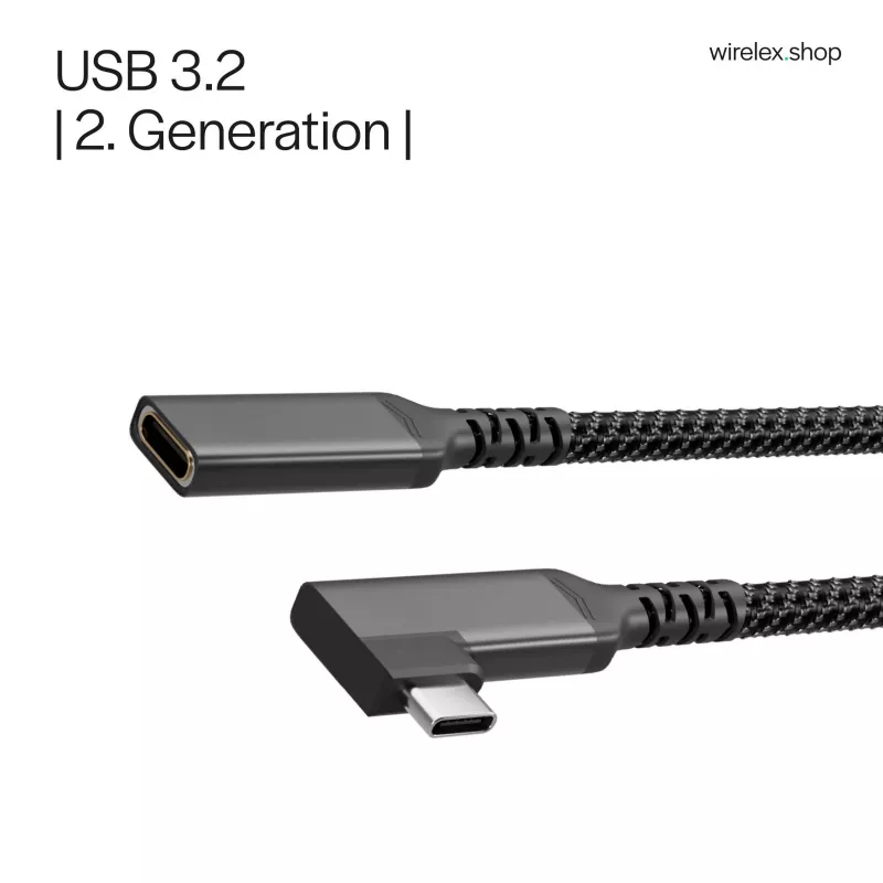Cabo de extensão USB-C ShiverPeaks USB-C/C 3.2 PD 90° - cabo - digital/dados