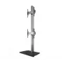 B-TECH AV SYSTEM X - Suporte de chão universal para dois ecrãs planos empilhados (VESA 600 x 400) - 2,4 m, Preto