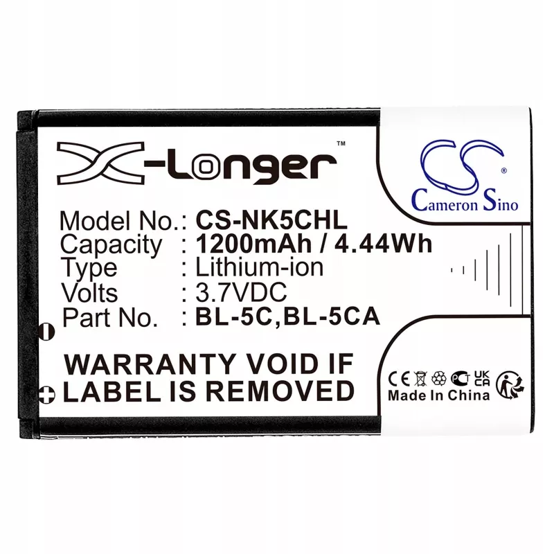 Cameron Sino bateria Li-ion 1200mAh para Nokia BL-5C, BL-5CA, Teltonika, Lark BL-6SP