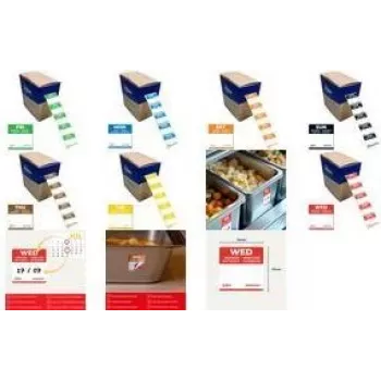 Etiquetas diárias Avery segunda-feira, 25 x 25 mm, azul com linhas, removíveis, 1000 etiquetas por rolo