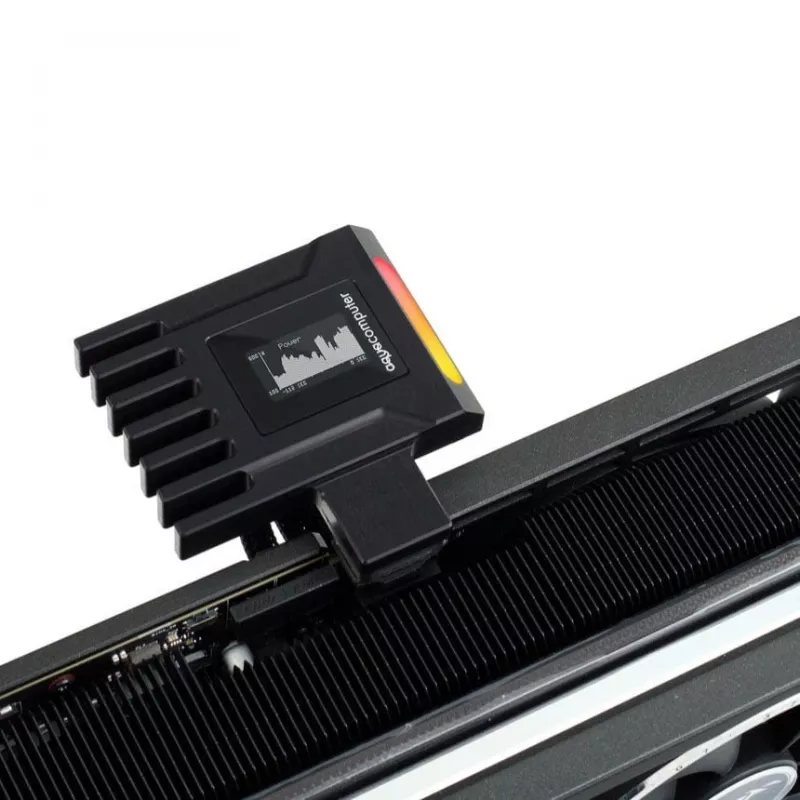 Gestão de alimentação para placas gráficas Aqua Computer AMPINEL 12V-2x6, 650 W, OLED, RGBpx - Tipo B
