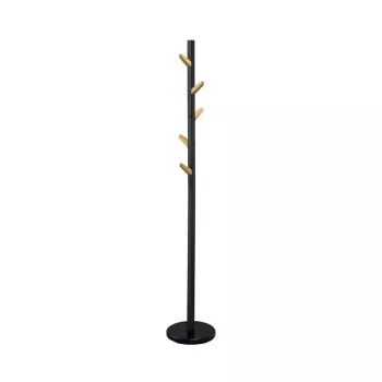 Cabide de pé W66 preto 177 cm, aço com pintura em pó, capacidade de carga 15 kg