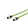 METZ CONNECT cabo de rede Ethernet industrial M12 codificado D, 4 polos ficha macho para 4 polos ficha macho, 5m, PUR verde