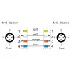 METZ CONNECT cabo de rede Ethernet industrial M12 codificado D, 4 polos ficha macho para 4 polos ficha macho, 5m, PUR verde