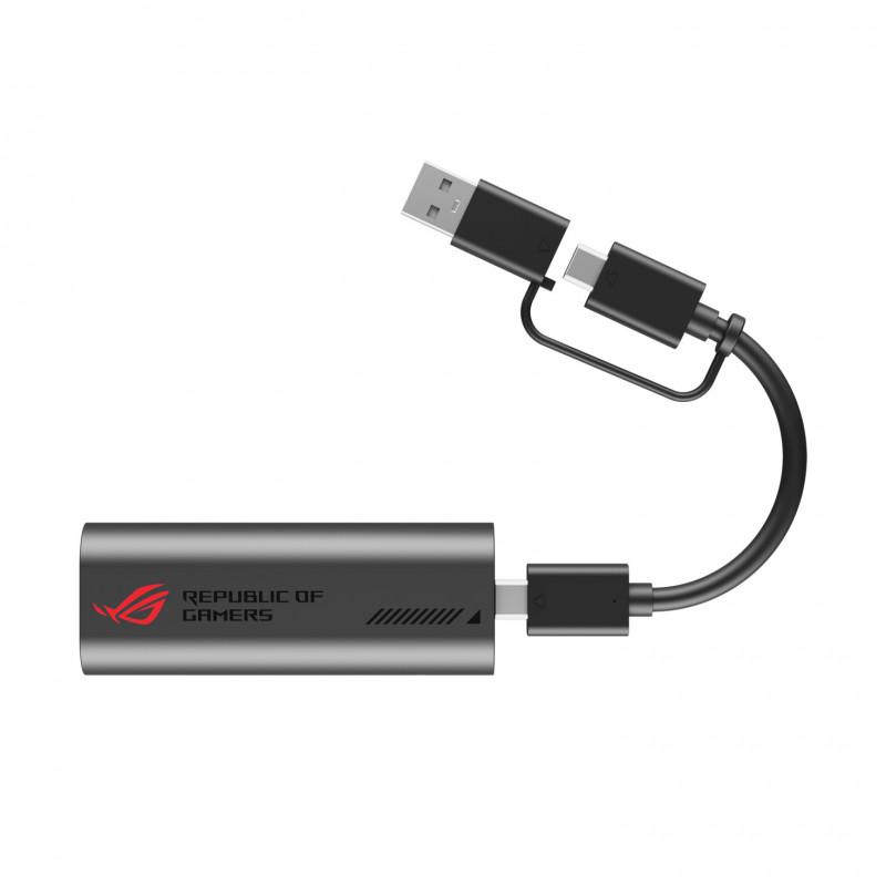 ASUS ROG USB-C10G adaptador Ethernet 10G 2 em 1 com conector USB-C e USB-A, Plug & Play, compacto e ideal para viagens