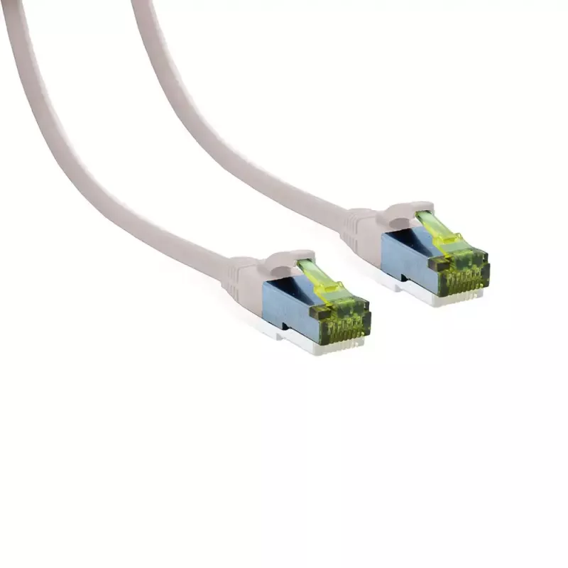 IT-BUDGET cabo de rede Cat.6A S/FTP LSZH, 0,5 m, branco, 10Gbps, PoE+, 600MHz, cobre