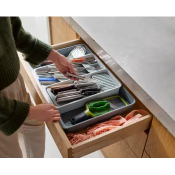 Organizador de talheres extensível Joseph Joseph DrawerStore, Cinzento