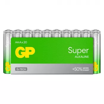 Pilhas GP Super Alkaline AAA LR03 pack de 20 G-TECH
