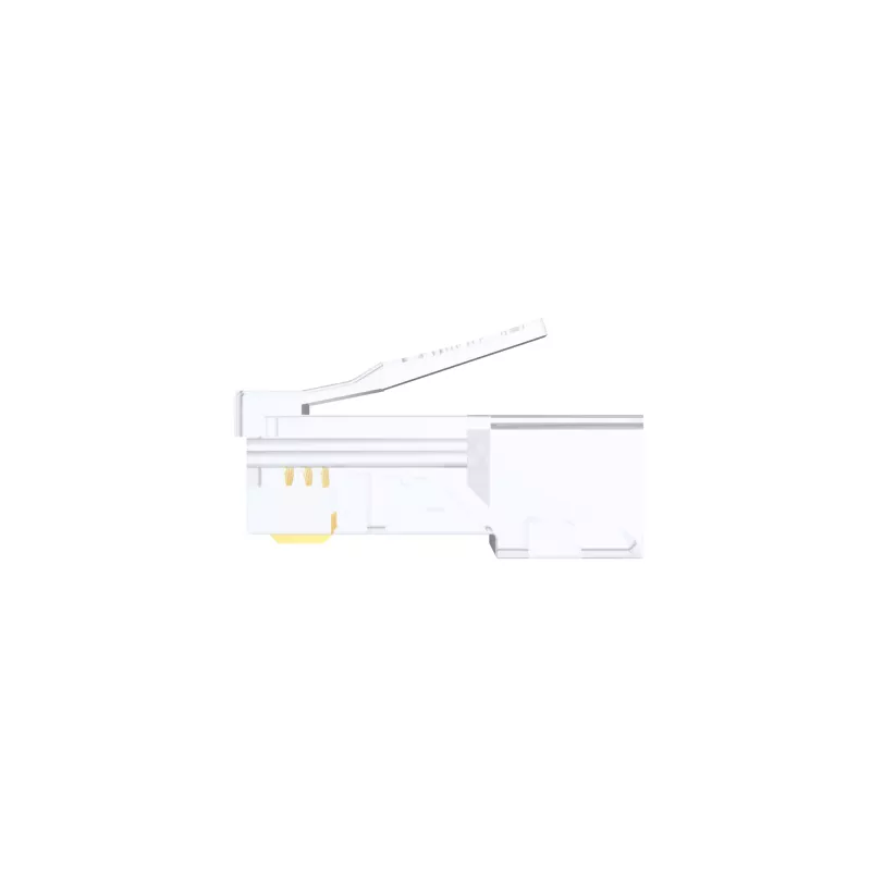 Fichas modulares RJ45 Cat.6 Pass-Through UNITEK pack de 100 (UTP, 23-26AWG, contactos banhados a ouro)