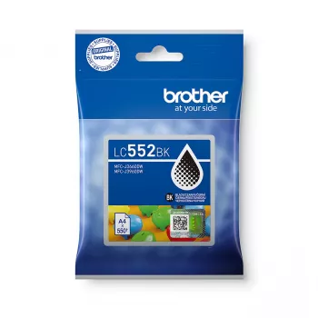 Cartucho de tinta Brother LC552BK preto (600 páginas, à base de pigmento, original)