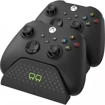 Estação de carregamento dupla Venom Twin Docking para Xbox Series X|S e Xbox One - carregador para dois comandos com 2x baterias NiMH 850 mAh - indicadores LED - preto