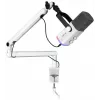 Microfone dinâmico XLR/USB para podcast FIFINE TAM8W com braço articulado, branco