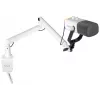 Microfone dinâmico XLR/USB para podcast FIFINE TAM8W com braço articulado, branco