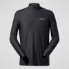 Berghaus 24/7 Tech Tee LS HZ Jet Black Camisola de manga comprida com meio fecho para homem