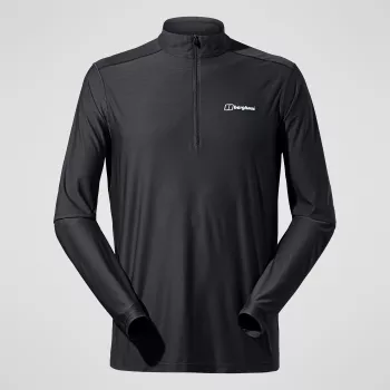Berghaus 24/7 Tech Tee LS HZ Jet Black Camisola de manga comprida com meio fecho para homem