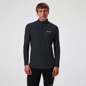 Berghaus 24/7 Tech Tee LS HZ Jet Black Camisola de manga comprida com meio fecho para homem