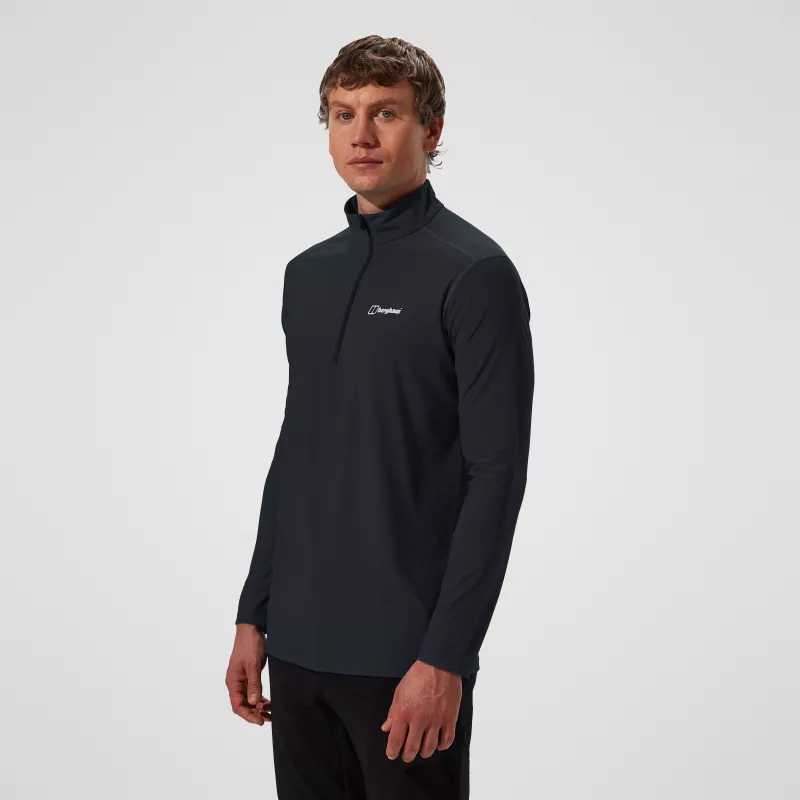 Berghaus 24/7 Tech Tee LS HZ Jet Black Camisola de manga comprida com meio fecho para homem