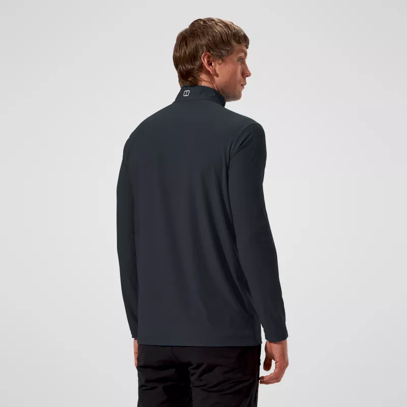 Berghaus 24/7 Tech Tee LS HZ Jet Black Camisola de manga comprida com meio fecho para homem