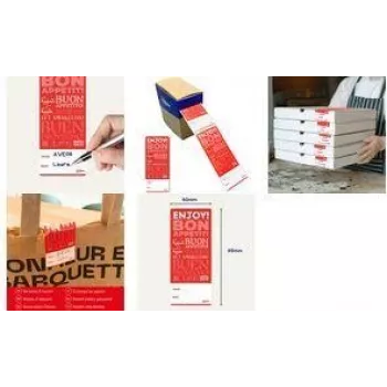 Etiquetas de selo de originalidade Avery FTSEALR-250 Bon Appetit, 40 x 95 mm, vermelho/branco, permanente, 250 etiquetas