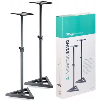 Conjunto SMOS-10 Stagg par de suportes de aço para monitores com altura telescópica ajustável