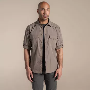 Camisa de manga comprida Craghoppers Kiwi II homem Pebble XL