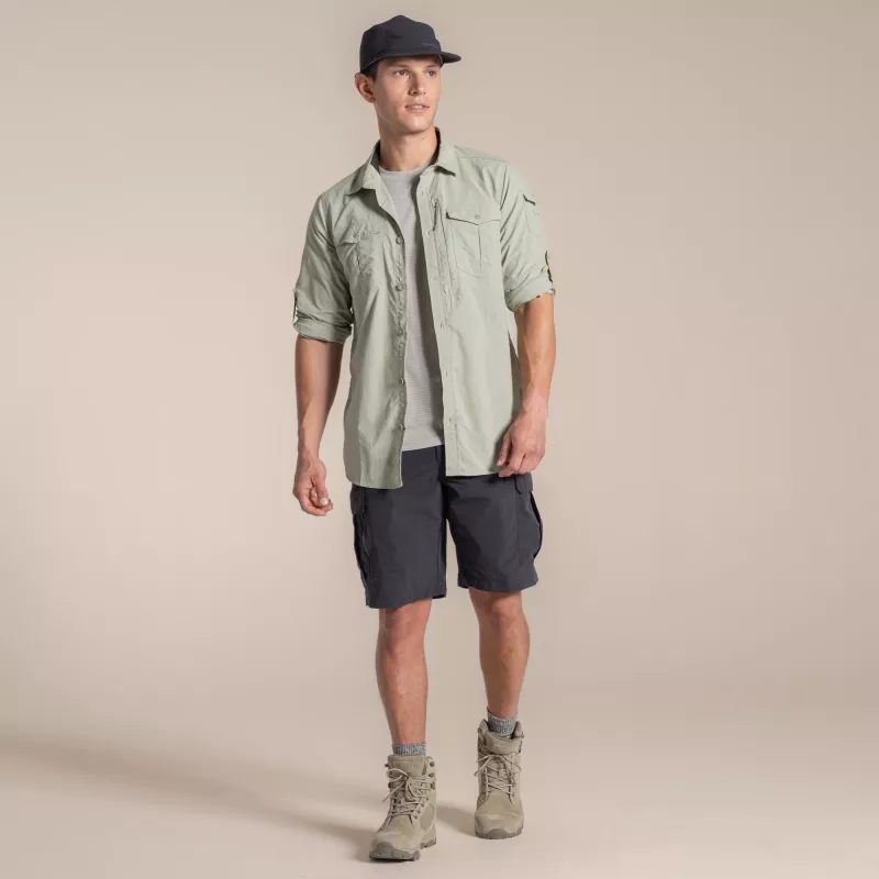 Camisa de manga comprida Craghoppers NosiLife Adventure LS Shirt III - camisa de viagem homem, Bay Leaf, Medium