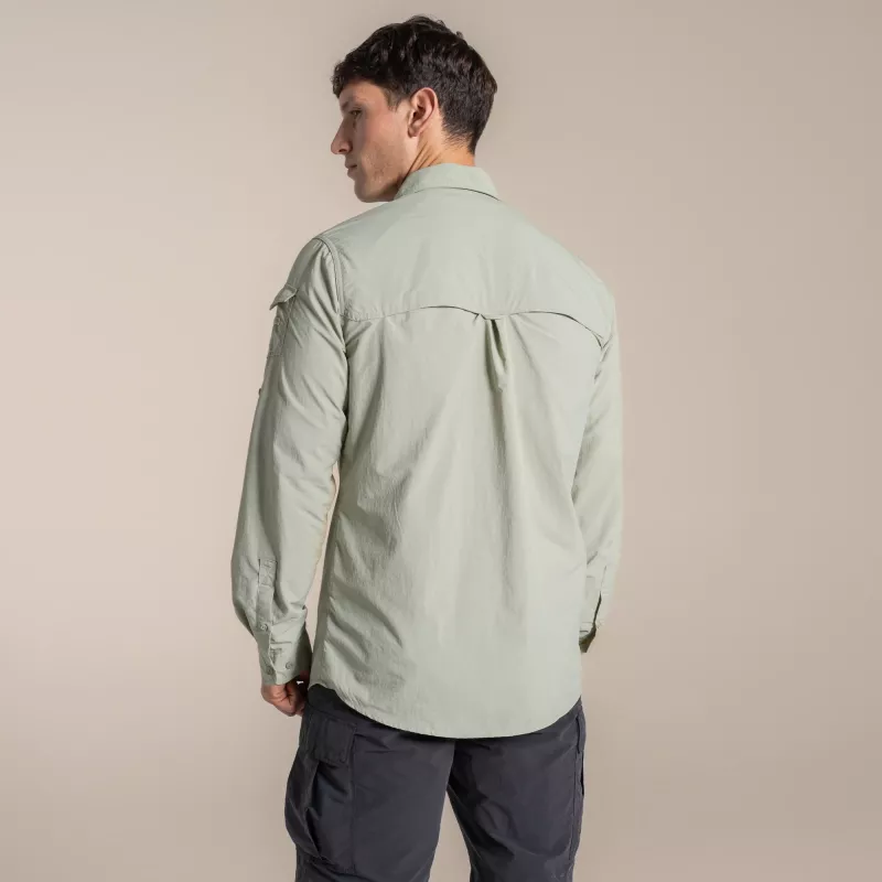 Camisa de manga comprida Craghoppers NosiLife Adventure LS Shirt III - camisa de viagem homem, Bay Leaf, Medium