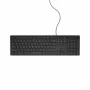 Teclado USB com fio Dell KB216-BK-US, layout QWERTY UK, preto