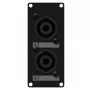 Painel de rack CAYMON CASY142/B 19 polegadas 1U com 2 conectores Neutrik SpeakON NL4MP, preto