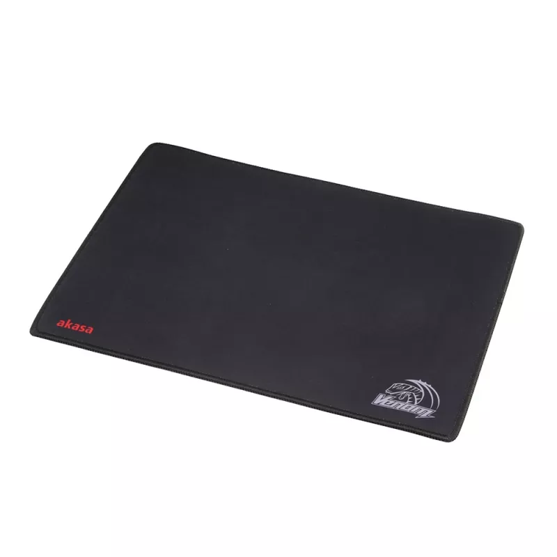 Tapete de rato gaming Akasa Venom – superfície microtexturizada, base de borracha antiderrapante, bordas costuradas, 3 mm de espessura, preto com detalhes amarelo/verde