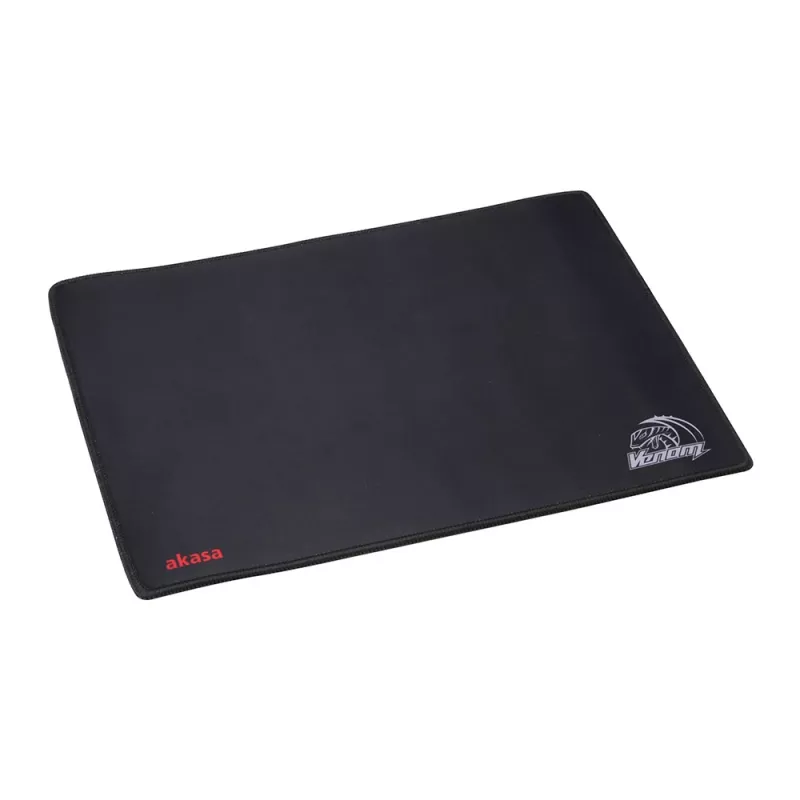 Tapete de rato gaming Akasa Venom – superfície microtexturizada, base de borracha antiderrapante, bordas costuradas, 3 mm de espessura, preto com detalhes amarelo/verde