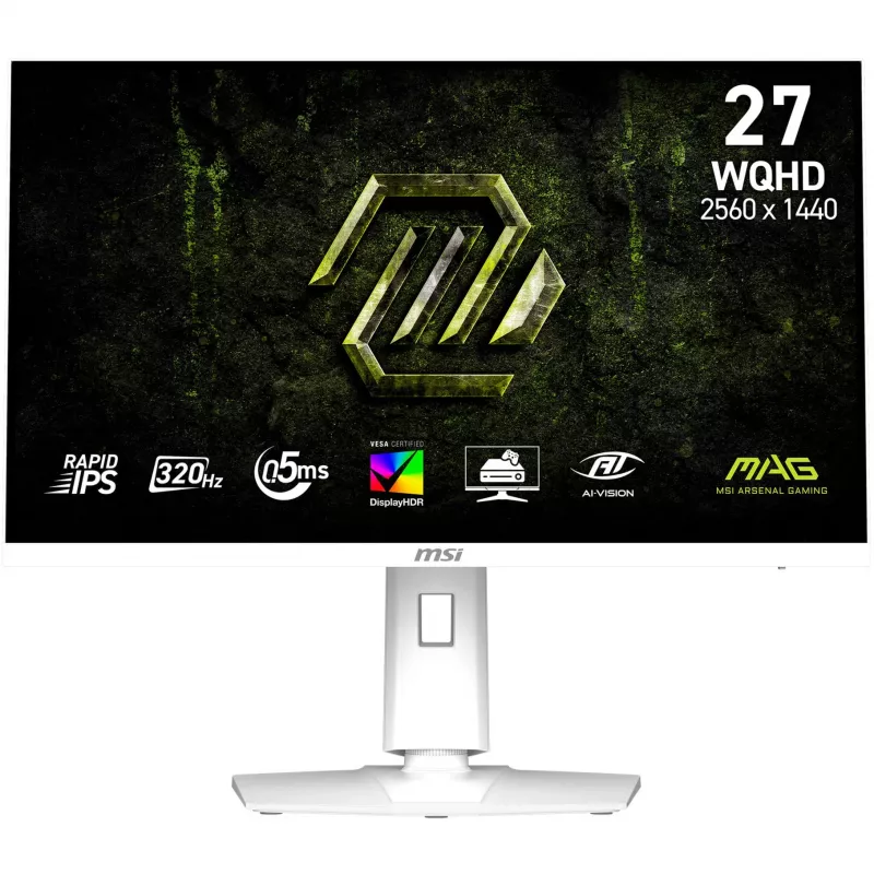 Monitor gaming MSI MAG274QRFWDEX32 27 polegadas WQHD Rapid IPS, 180Hz, 1ms, Quantum Dot, KVM, USB-C