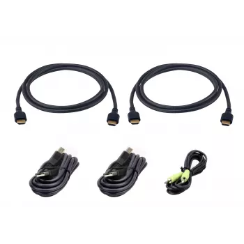 Conjunto de cabos KVM ATEN 2L-7D02UH21X5 Ultra High Speed - DisplayPort, USB, áudio, 5m, preto