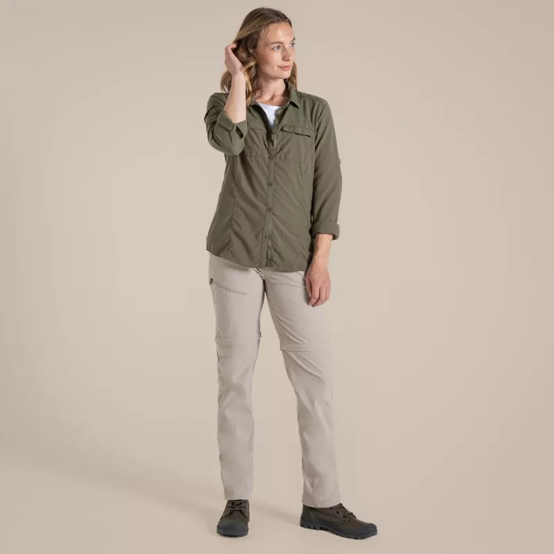 Craghoppers NosiLife Pro Convertible Hose III mulher calças de caminhada Soft Mushroom XS