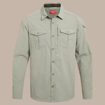 Craghoppers NosiLife Adventure LS Shirt III - camisa de viagem de manga comprida homem, Bay Leaf, tamanho L