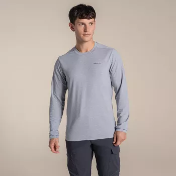Craghoppers NosiLife Abel camisa de manga comprida - Soft Grey Marl, tamanho L