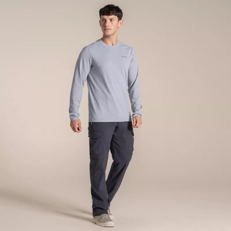 Craghoppers NosiLife Abel camisa de manga comprida - Soft Grey Marl, tamanho L
