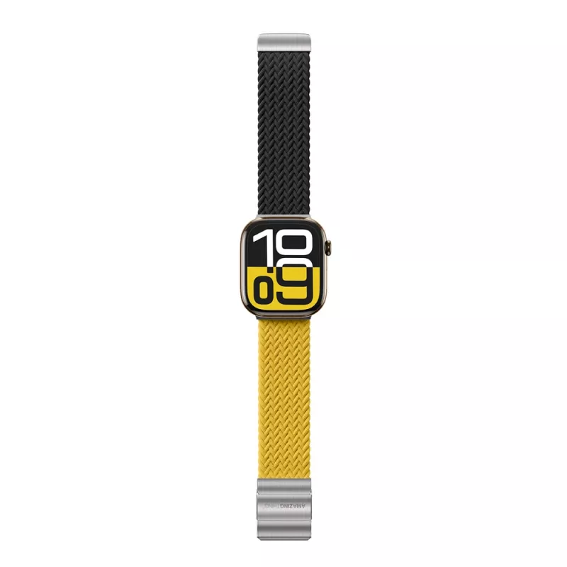 Conjunto de 2 braceletes AMAZINGTHING Blend Band para Apple Watch 45/46/49mm - amarelo-preto e preto