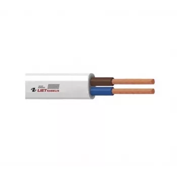 Cabo plano flexível PVC branco H05VVH2-F 2x1 mm², cabo duplo, 50m