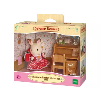 Sylvanian Families conjunto de secretária da irmã Coelho de Chocolate