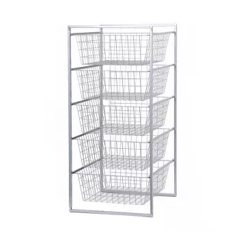 Prosperplast armário de arrumação Rato com 5 gavetas em antracite, 89x45x55 cm, aspeto de rattan polipropileno