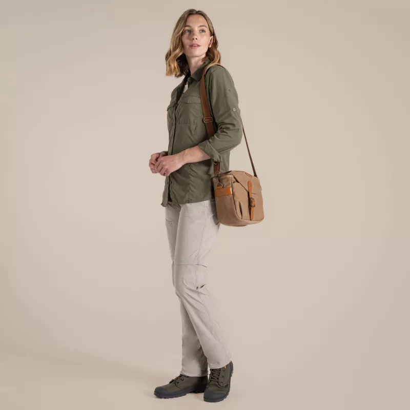 Craghoppers NosiLife Adventure LS Shirt III camisa de manga comprida para mulher com proteção contra insetos, Wild Olive, tamanho M